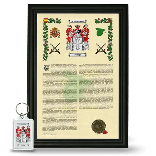 Vallega Framed Armorial History and Keychain - Black