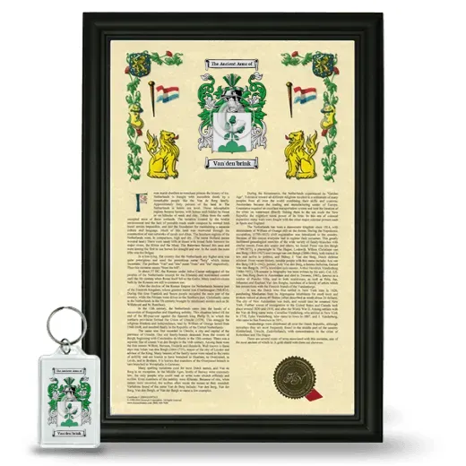 Van'den'brink Framed Armorial History and Keychain - Black