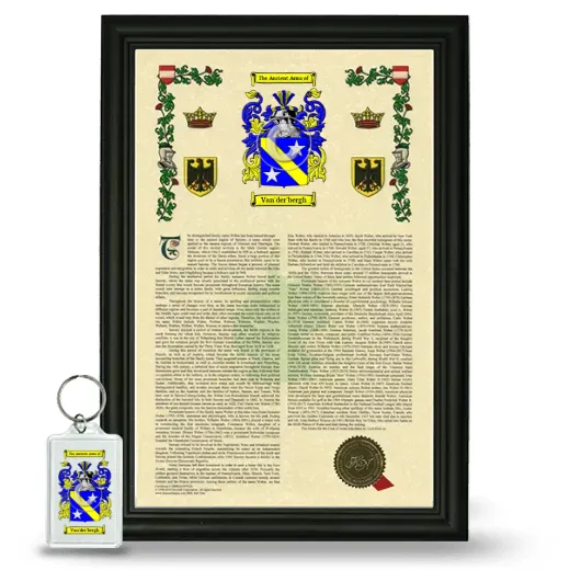 Van'der'bergh Framed Armorial History and Keychain - Black