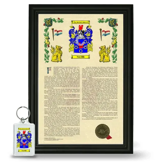 Van'dijk Framed Armorial History and Keychain - Black