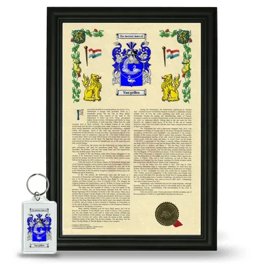 Van'geffen Framed Armorial History and Keychain - Black