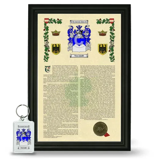 Van'zandt Framed Armorial History and Keychain - Black