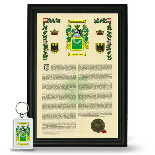 Van-der-laar Framed Armorial History and Keychain - Black