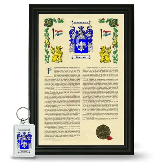 Van-gelder Framed Armorial History and Keychain - Black
