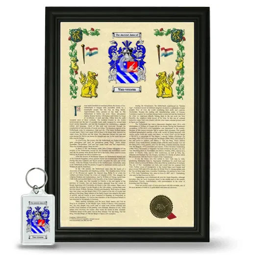 Van-vessem Framed Armorial History and Keychain - Black