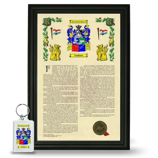Vandoorn Framed Armorial History and Keychain - Black