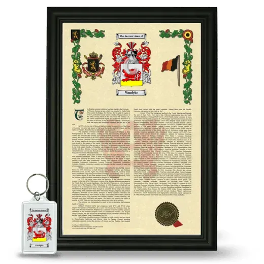 Vandyke Framed Armorial History and Keychain - Black