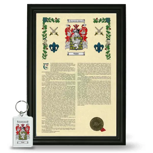 Vaner Framed Armorial History and Keychain - Black
