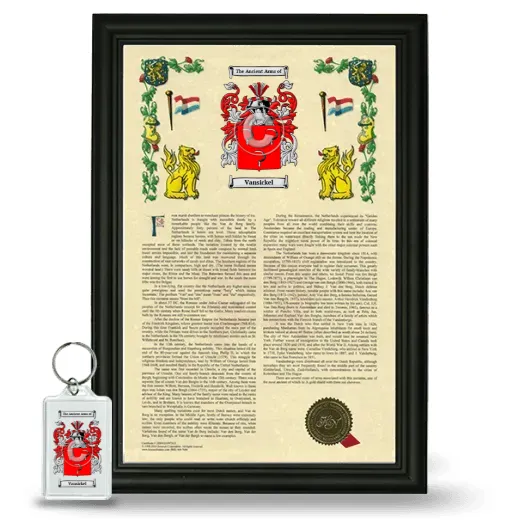 Vansickel Framed Armorial History and Keychain - Black