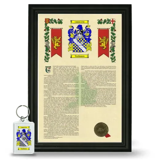 Vardaman Framed Armorial History and Keychain - Black