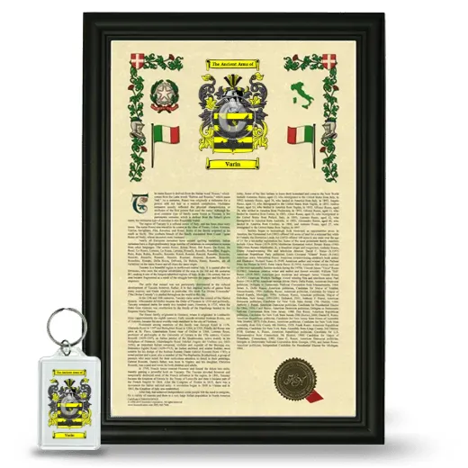 Varin Framed Armorial History and Keychain - Black