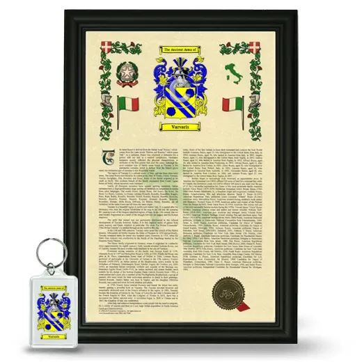 Varvaris Framed Armorial History and Keychain - Black