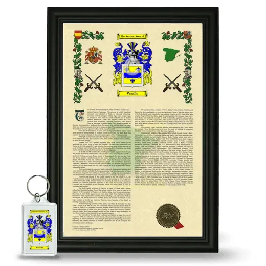 Vasallo Framed Armorial History and Keychain - Black