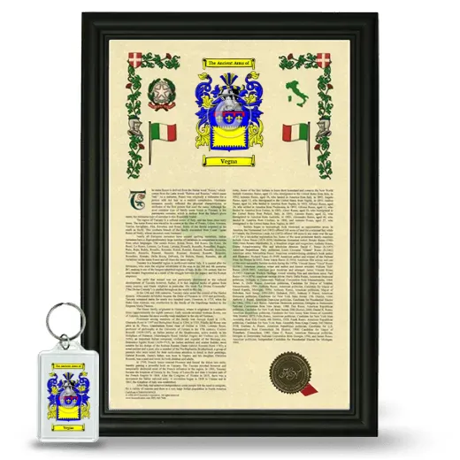 Vegna Framed Armorial History and Keychain - Black