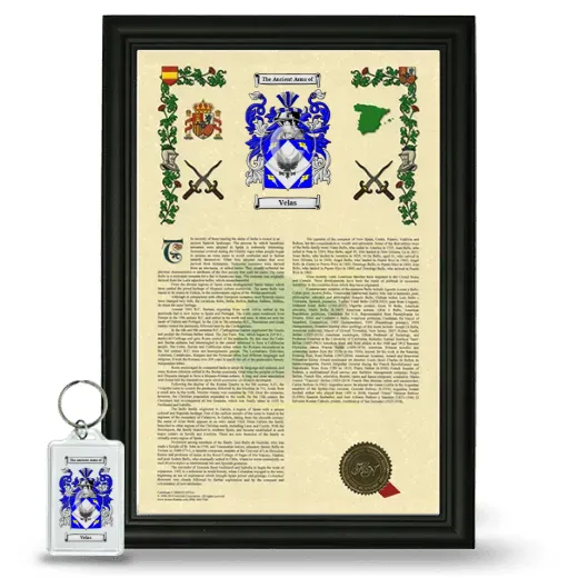 Velas Framed Armorial History and Keychain - Black