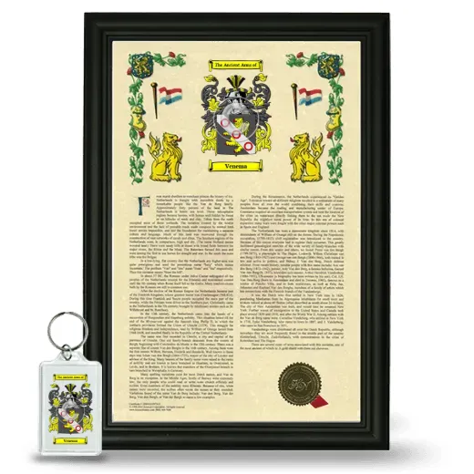 Venema Framed Armorial History and Keychain - Black