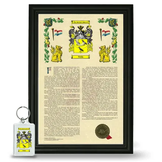 Verin Framed Armorial History and Keychain - Black