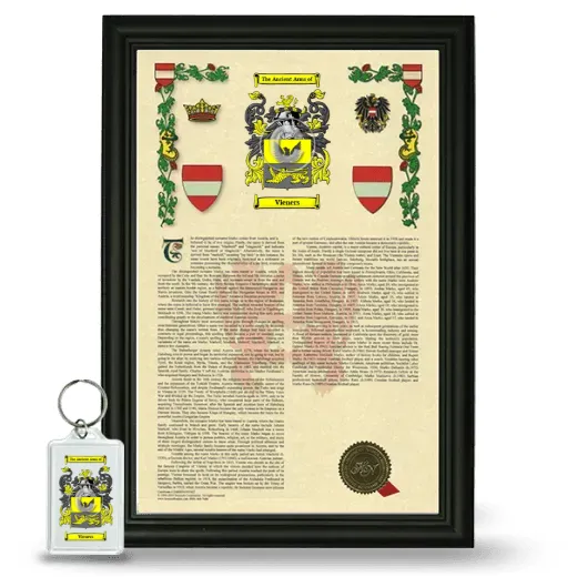 Vieners Framed Armorial History and Keychain - Black
