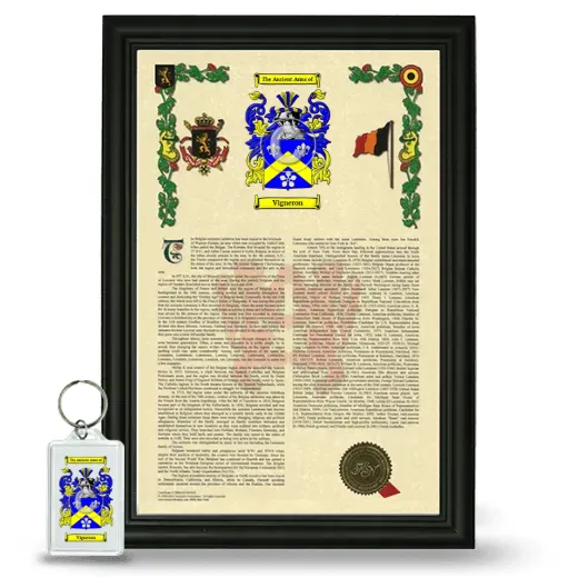 Vigneron Framed Armorial History and Keychain - Black