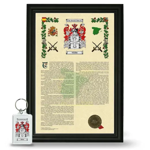 Vilchis Framed Armorial History and Keychain - Black