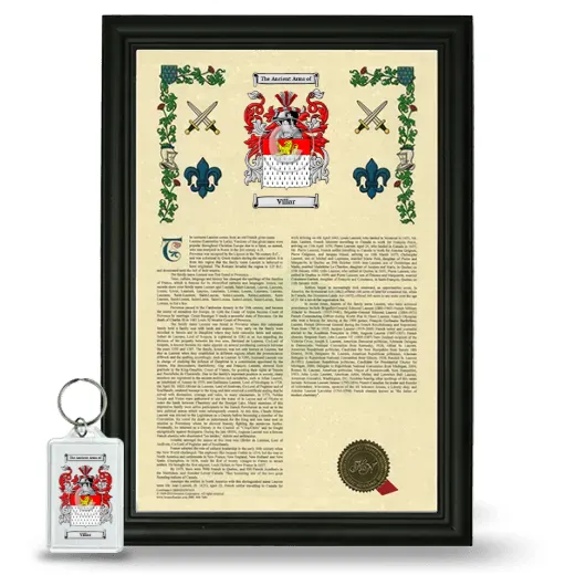 Villar Framed Armorial History and Keychain - Black