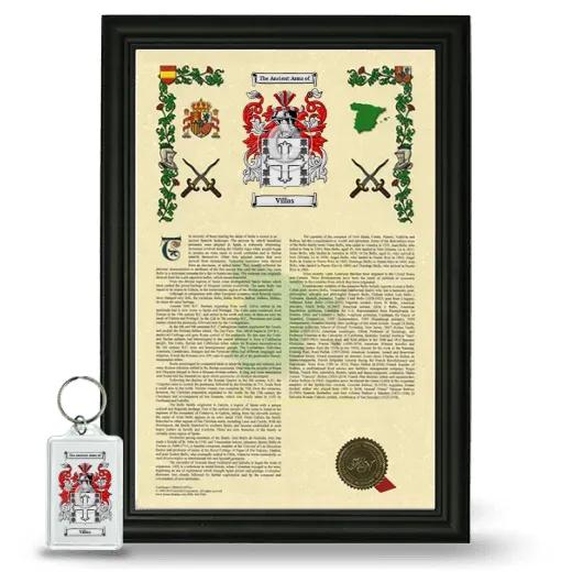 Villas Framed Armorial History and Keychain - Black