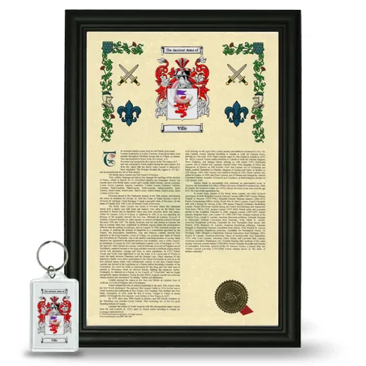 Ville Framed Armorial History and Keychain - Black
