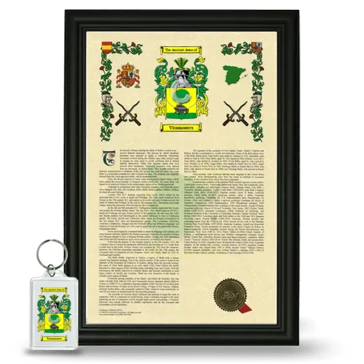 Viramontes Framed Armorial History and Keychain - Black