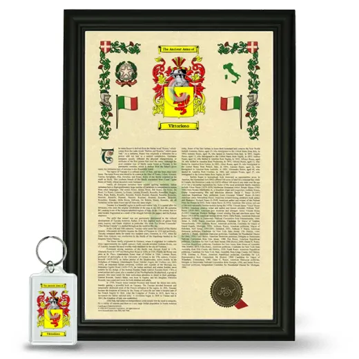 Vittorioso Framed Armorial History and Keychain - Black