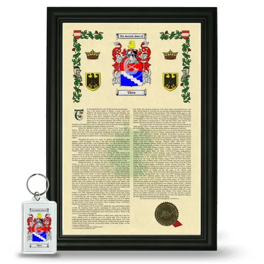 Vlees Framed Armorial History and Keychain - Black