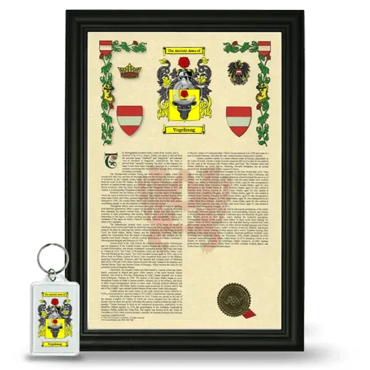 Vogelzang Framed Armorial History and Keychain - Black