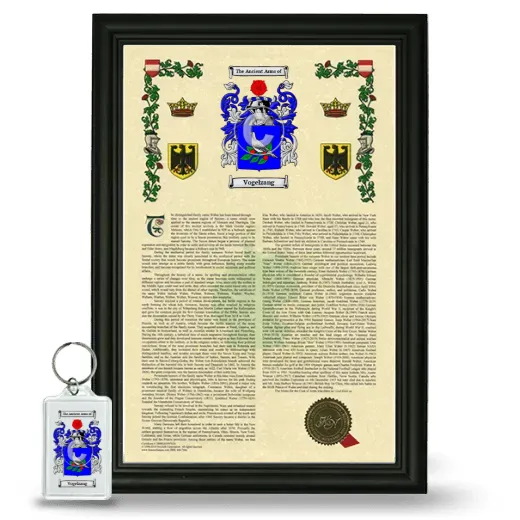 Vogelzang Framed Armorial History and Keychain - Black