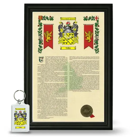 Vollay Framed Armorial History and Keychain - Black