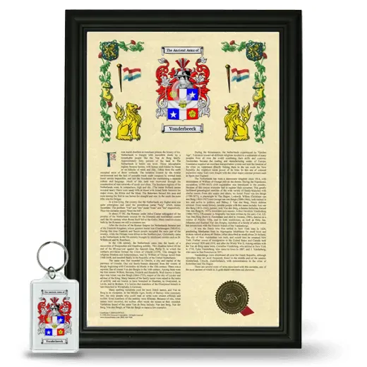 Vonderbeeck Framed Armorial History and Keychain - Black
