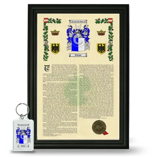 Wörner Framed Armorial History and Keychain - Black