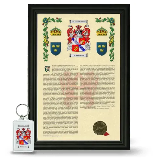 Wahlström Framed Armorial History and Keychain - Black