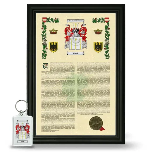 Waide Framed Armorial History and Keychain - Black