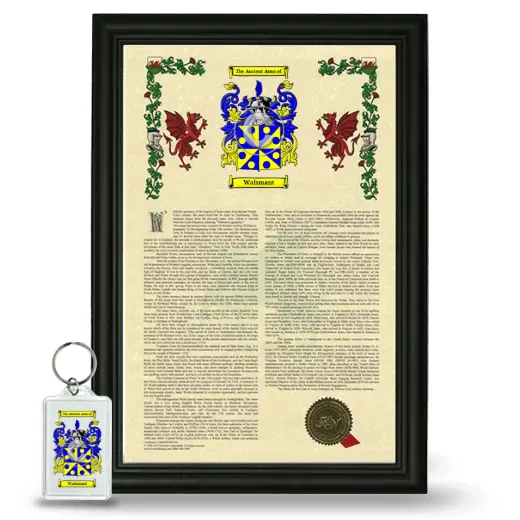 Walsmant Framed Armorial History and Keychain - Black