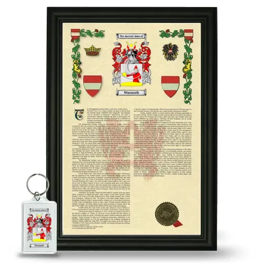 Wasmuth Framed Armorial History and Keychain - Black