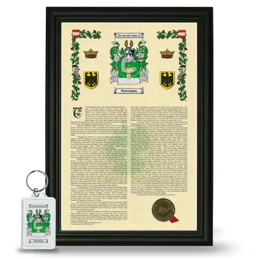 Waterman Framed Armorial History and Keychain - Black