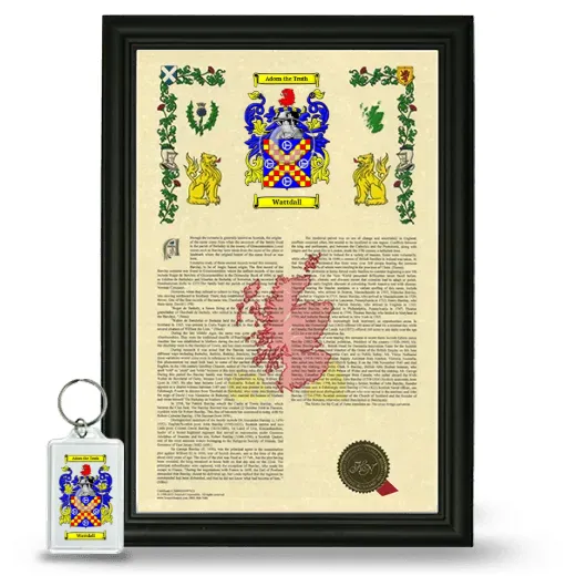 Wattdall Framed Armorial History and Keychain - Black