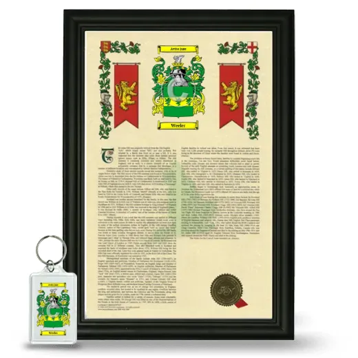Weeler Framed Armorial History and Keychain - Black
