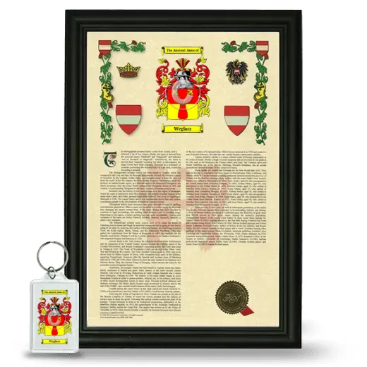 Weglarz Framed Armorial History and Keychain - Black