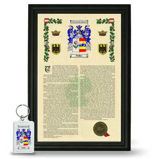 Welker Framed Armorial History and Keychain - Black