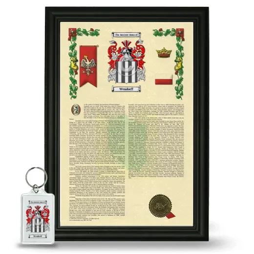 Wendorff Framed Armorial History and Keychain - Black