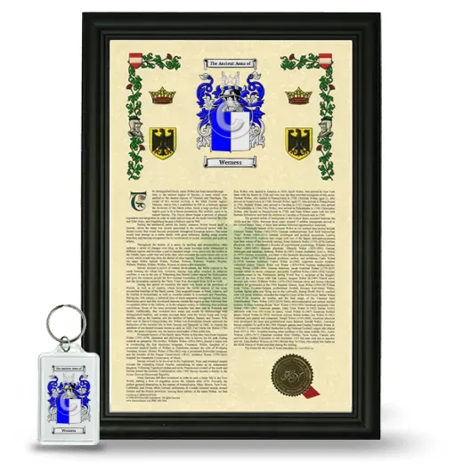 Werness Framed Armorial History and Keychain - Black
