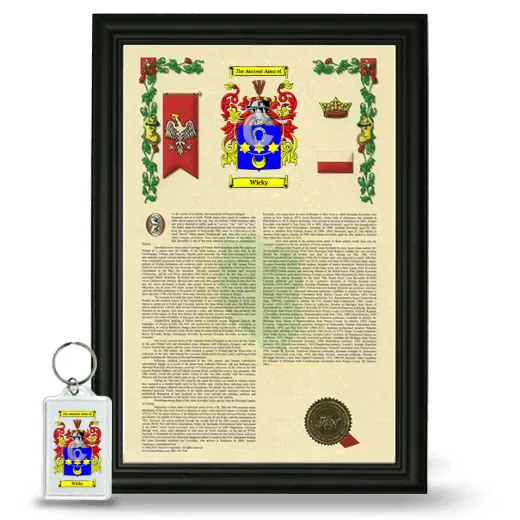 Wicky Framed Armorial History and Keychain - Black