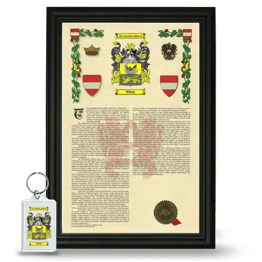 Wiens Framed Armorial History and Keychain - Black
