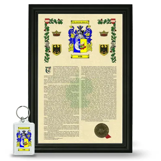 Wilk Framed Armorial History and Keychain - Black