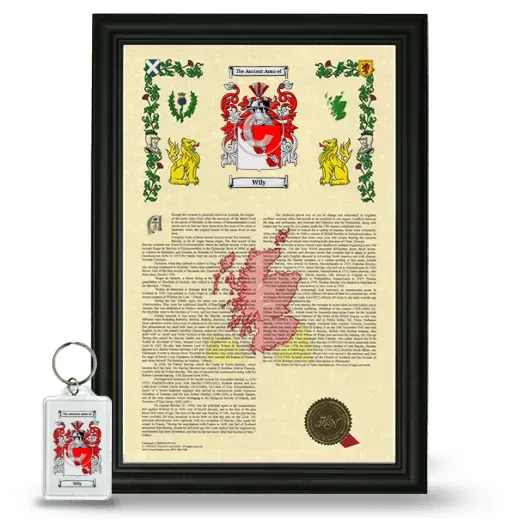 Wily Framed Armorial History and Keychain - Black